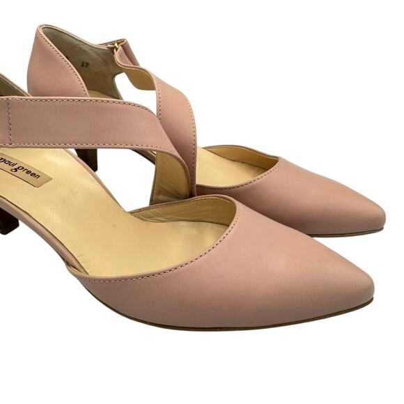 Paul Green Nicki Asymmetrical Hook & Loop Leather Strap Pointed Toe Neutral Pump - Picture 7 of 12